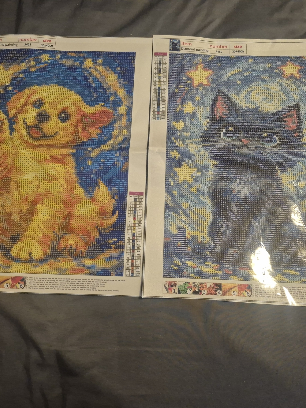 Diamond Painting Kit - Yellow Dog And Black Cat